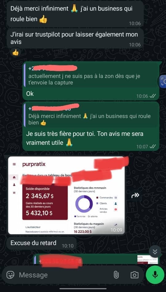 Retour d'expérience élève WhatsApp